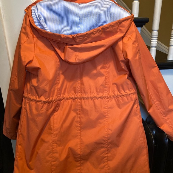 Bright Orange Hooded Rain Jacket - Picture 5 of 6